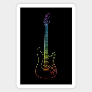 S-Style Electric Guitar Colorful Outline Sticker